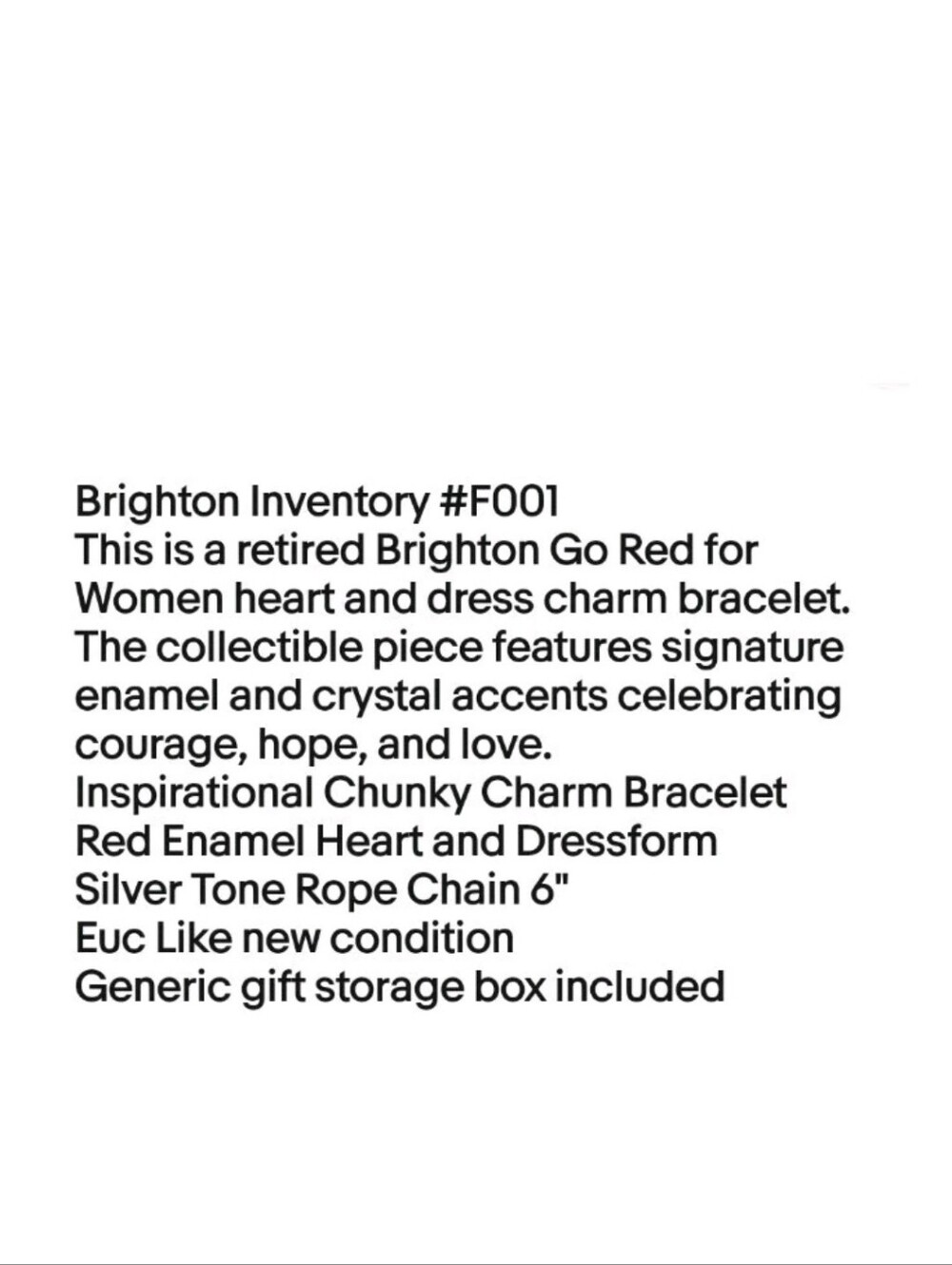 Brighton Charm Bracelet Go Red Enamel Heart Butterfly Silver Plated Rope Chain - Picture 6 of 13